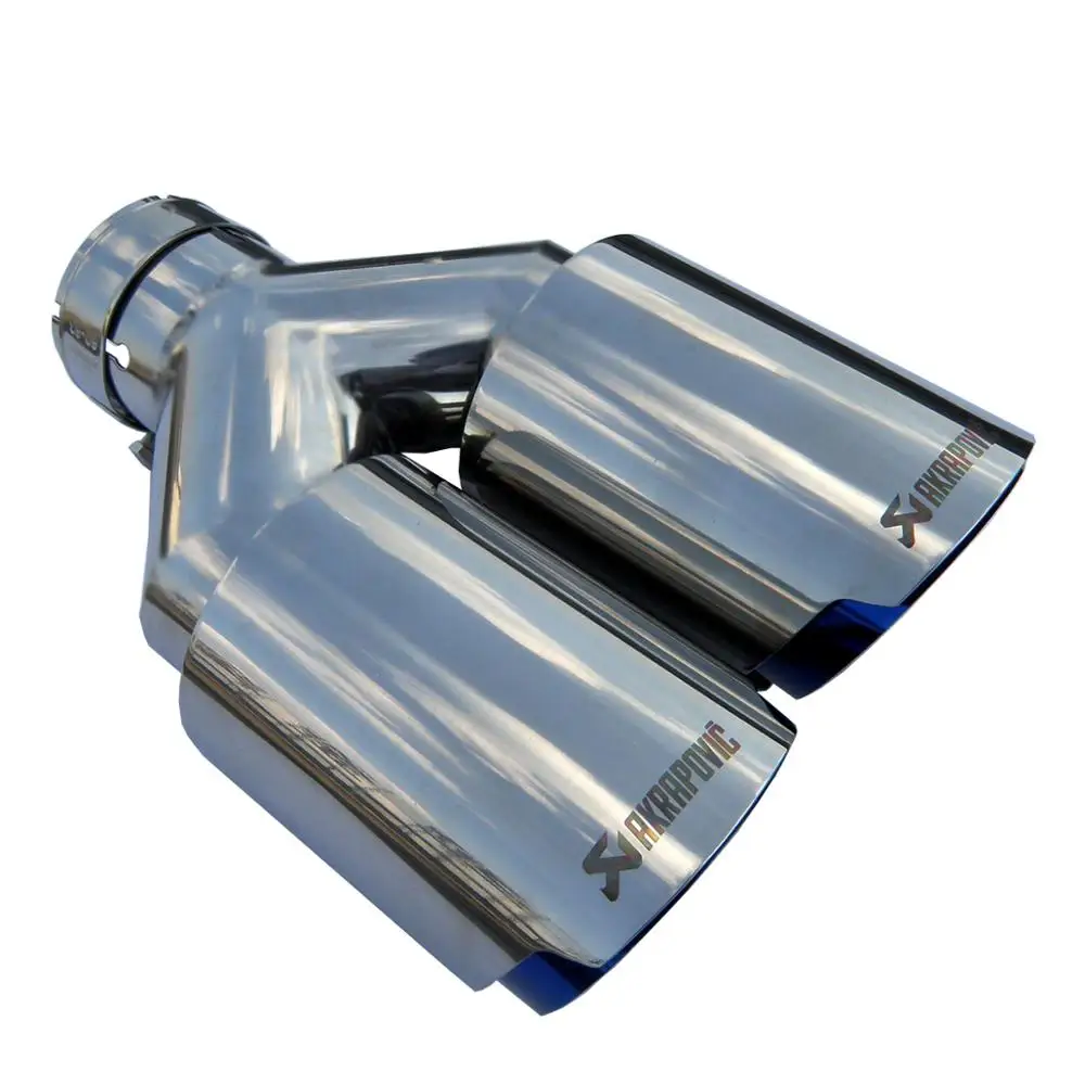 Автомобильный Универсальный Akrapovic двойной сгоревший синий наконечник выхлопной