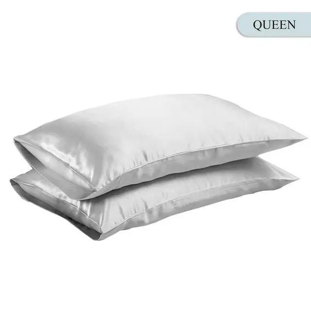 UK Queen Gray 37 queen/KING Шелковый атласный чехол для подушки, постельные принадлежности, гладкий домашний чехол, белый, черный, серый, хаки, небесно-голубой, розовый, серебристый - Цвет: UK Queen Gray