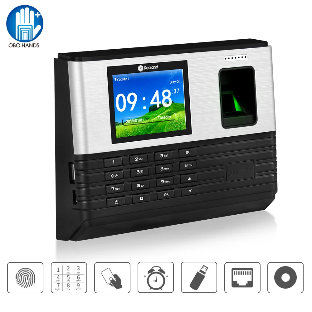 Facial And Password Fingerprint Attendance Machine ID Card Wide ...