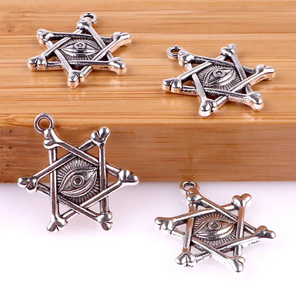10Pcs/Lot Vintage Pentagram Demon Eye Charms Making Creation Statement Men Neckalces Jewelry | Украшения и аксессуары