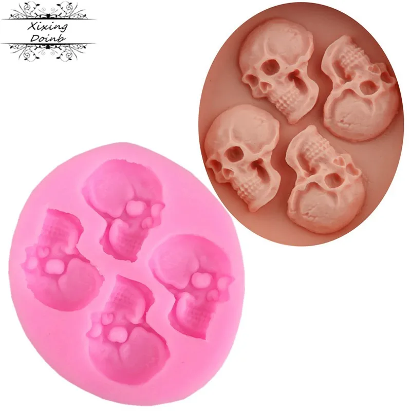 3D skull Chocolate Mold embossed silica gel cake mold biscuit Soft