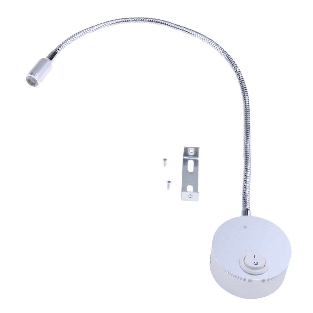 12 Volt 1W 6000K Wall LED Spot Reading Light On/Off Switch Caravan Camper Boat