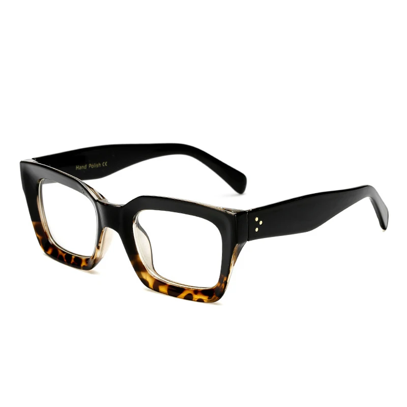 Zilead квадратные черные очки оправа прозрачные линзы оптические сеточки для мужчин и женщин простые очки унисекс - Цвет оправы: black leopard