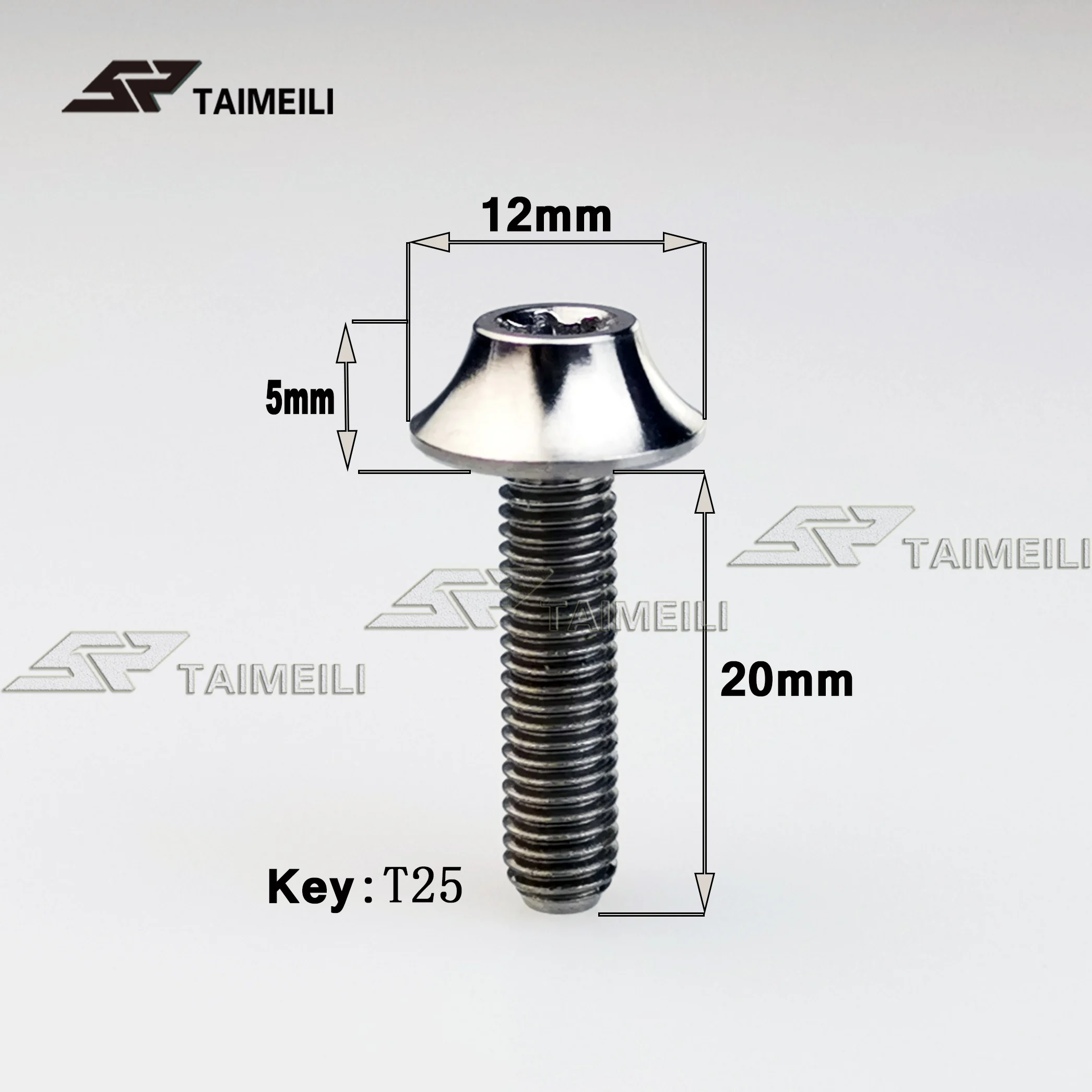 Титановый болт с сливой цветок для украшения головы Тип M5x20mm 2шт/4 шт/8 шт - Цвет: Серебристый