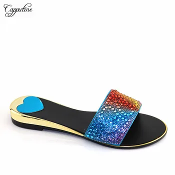 

High class sky blue party lower heel slipper shoes for fashion lady CR2120, heel height 2.5cm