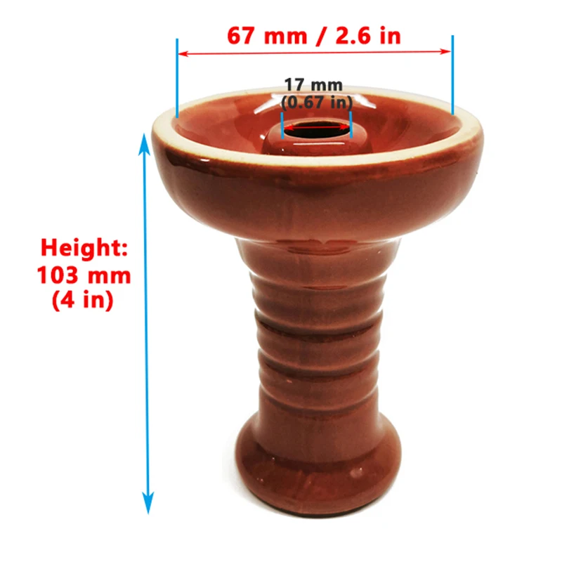 Ceramic Red Hookah Bowl Funuel Single Hole Shisha Holder 1 Outlet Flavor Top Head Chisha Cup Flavour Pot Smoking Narguile Keeper