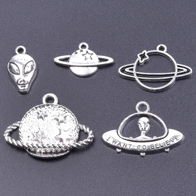 10pcs Mini Charm Planet Stainless Steel Charms for Jewelry Making