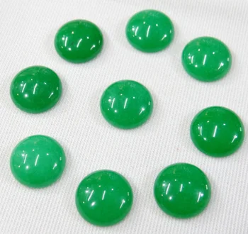 

wholesale 50pcs/lot 16mm natural stone round CAB CABOCHON No hole green jades beads for jewelry Accessories making