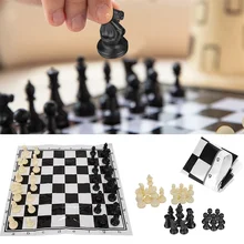 

Portable Plastic International Chess Medieval Entertainment Board Game Set Black & White