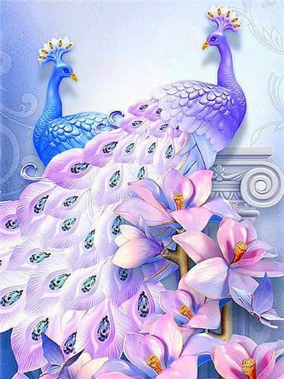 Full Drill 5D DIY Diamond Painting Animal Peacock Diamond Embroidery Cross Stitch Rhinestone Mosaic Art Home Wall Decor Crafts 