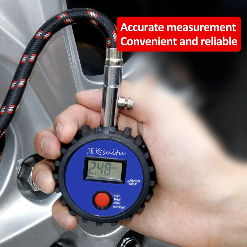 Цифровой датчик давления в шинах для автомобилей, велосипедов, мотоциклов, шин, воздуха, PSI метр 0-100 PSI 0-7BAR