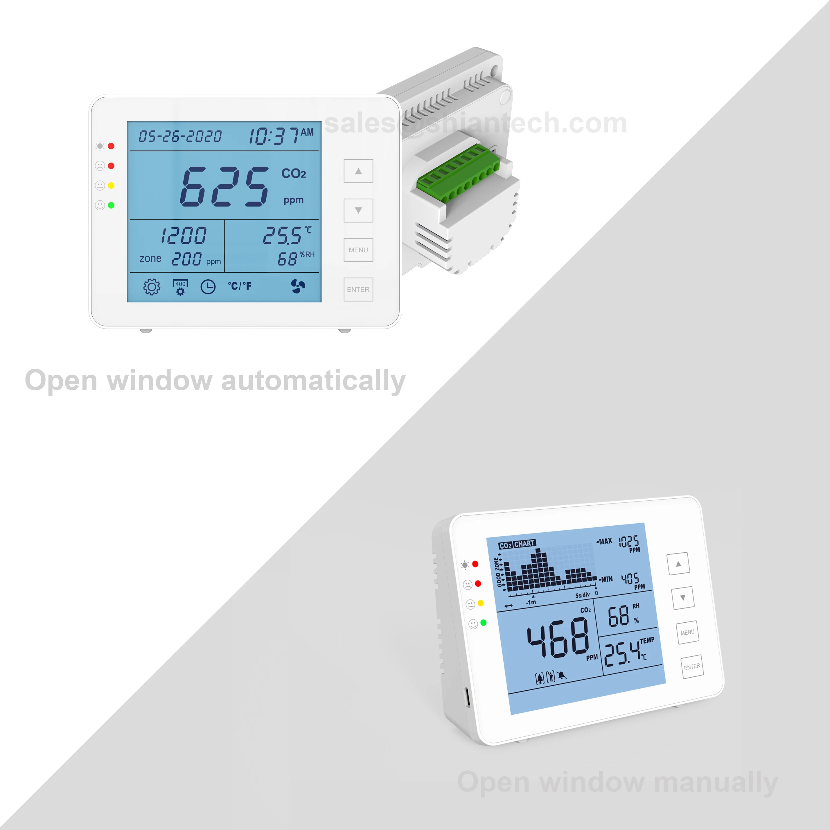 Co2 Indoor Air Quality Controller Monitor with Relay Output to Control