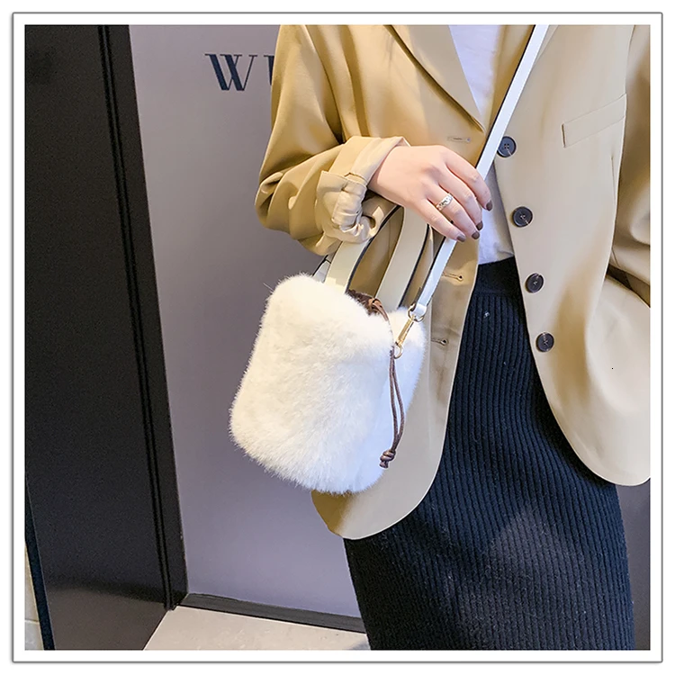 BXX Sac/ модные осенне-зимние роскошные женские сумки, дизайнерская плюшевая сумка-ведро с джокером, сумка через плечо ZF368