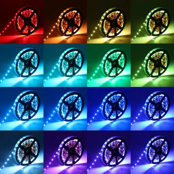 

Led Strip Light 5050 SMD RGB Tape 5M DC12V Flexible RGB LED Stripe Ribbon Diode +24Key Controller+ Adapter EU