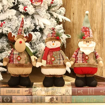 

Handmade Christmas Doll Decorations Old Man Snowman Elk Dolls Hanging Ornaments For Home Christmas Tree Party Decor Soft Plush