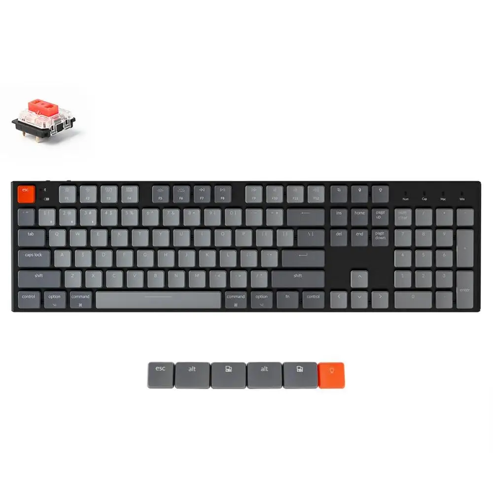 Keychron K1 V4 X 104 Key Ultra Thin Wireless Bluetooth USB Mechanical Computer Low Profile Keyboard, White LED Backlit for Mac|Keyboards| - AliExpress