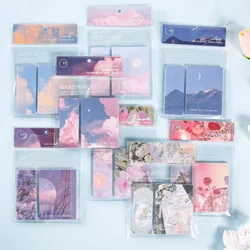 Bloc Notes autocollants fleur lune, étiquette autocollante pour planificateur, papeterie Kawaii, fournitures scolaires, 30 feuilles 