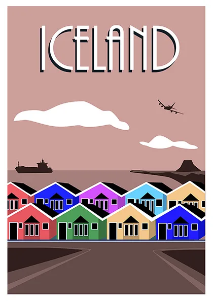 Винтажные классические картины на холсте с изображением исландского Восточного