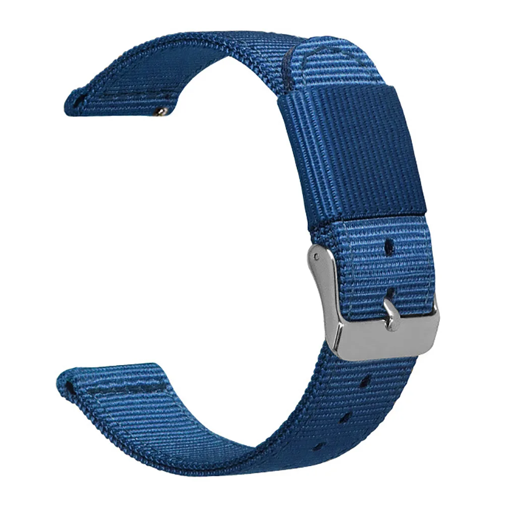 Blue Универсальный 18 мм 20 мм 22 мм ремешок для часов Garmin Fenix6 pro Wirststrap быстросъемный нейлоновый ремешок для часов samsung Gear2 R380 ремень - Цвет: Blue