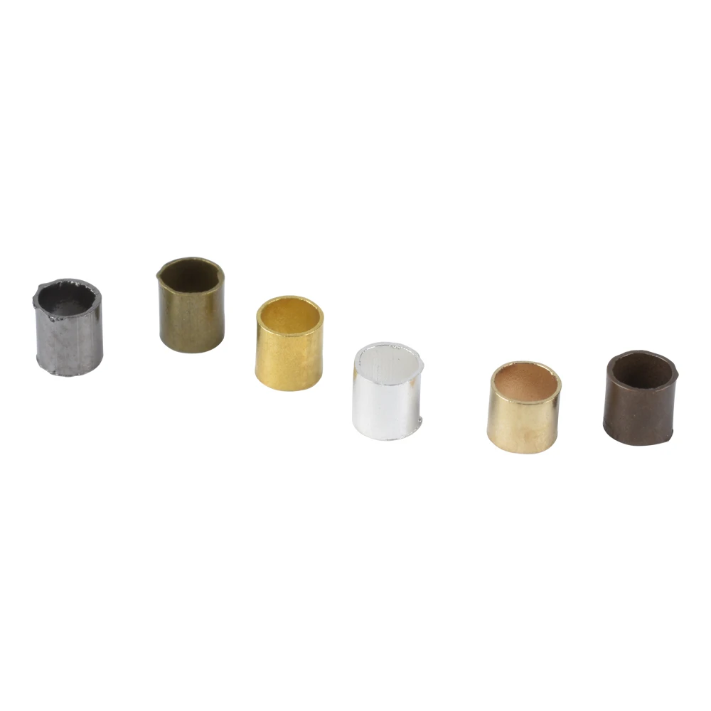 

500Pcs/Lot 1.5 2.0 2.5mm Alloy Plated Tube Crimp End Beads For Rope Stopper Spacer Beads DIY Jewelry Making Findings Supplies