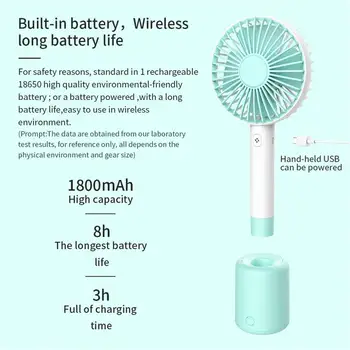 

Dual-Use Mini Portable Usb Small Fan Desk Head Shaking Head Fan Usb Charging Student Handheld Fan 1 Set