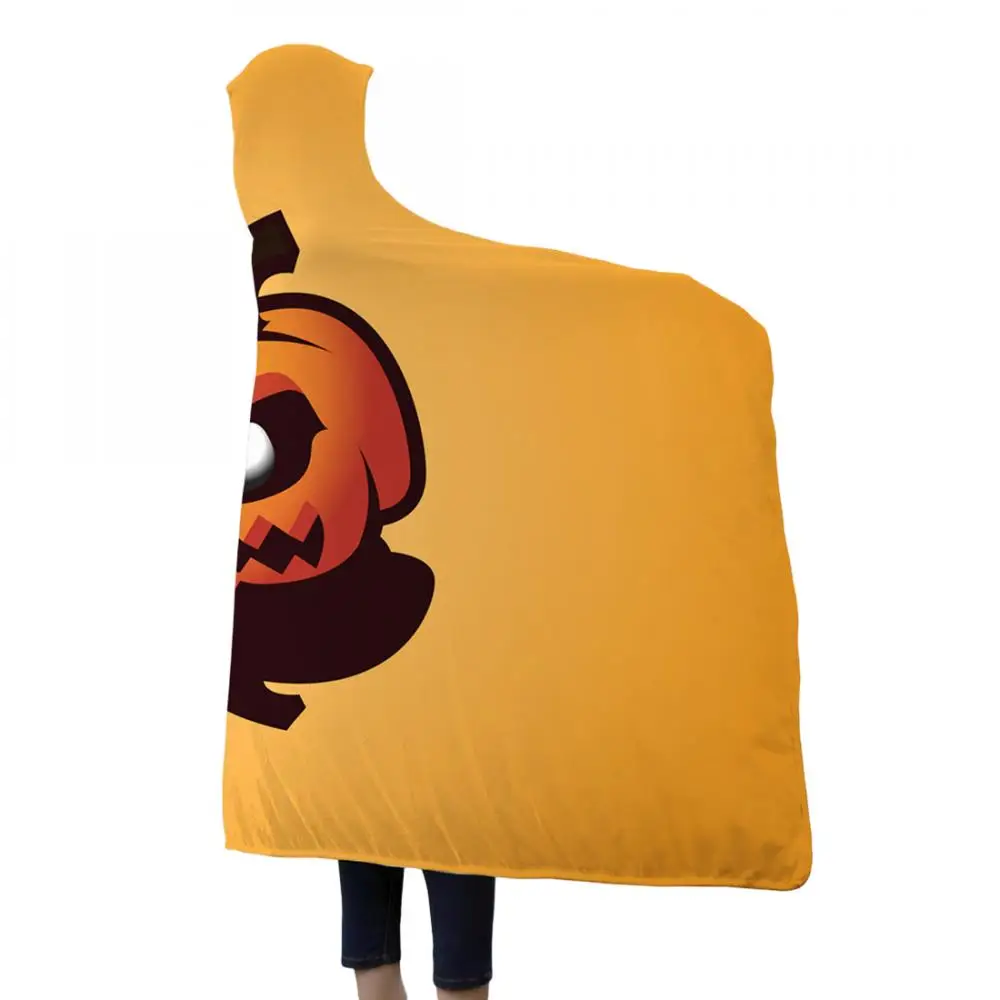

Soft Blanket For Adults 3d Printed Hooded Blanket Halloween Sherpa Winter Warm Throw Blanket Hoodie Blanket Travel Mantle