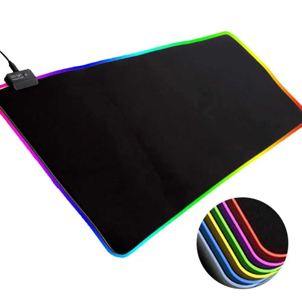 Led Luminous Colorful Lights Rgb Gaming Mouse Pad Keyboard Mat For