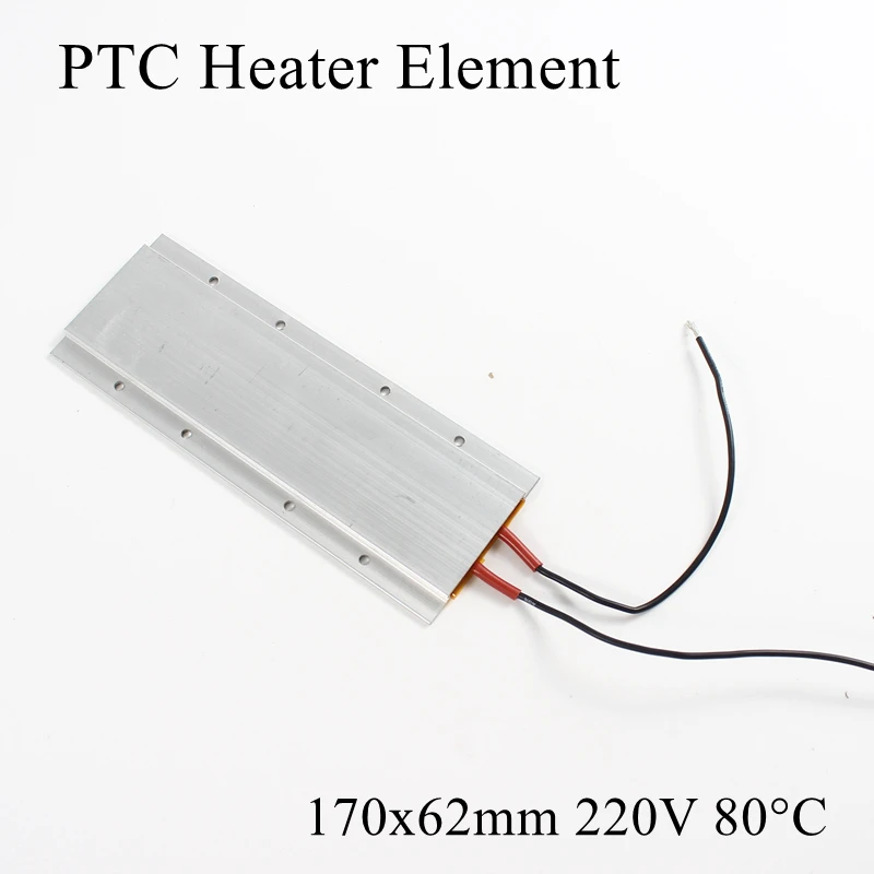 

1pc 170x62mm 220V 80 Degree Celsius Aluminum PTC Heater Element Constant Thermostat Thermistor Air Heating Sensor With Shell