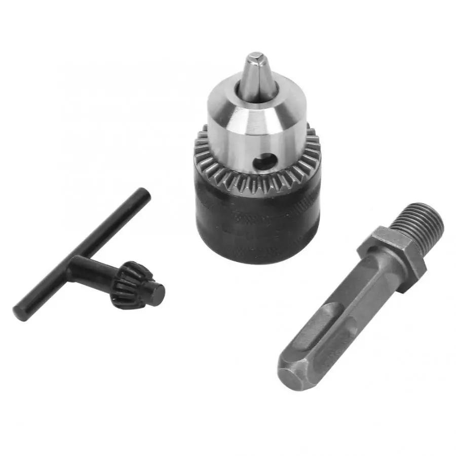Light 1.5-10mm Range 1/2-20UNF Key Type Drill Chuck Tool Kit+ SDS Square Handle Electric Conversion Rod
