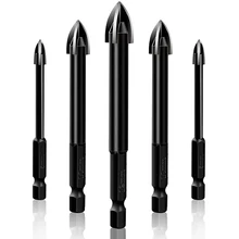 

Woodworking 3/4/5/6/8mm Drill Bits ToolsCross Hex Tile Bits Glass Ceramic Concrete Hole Opener Alloy Triangle Drill Glass Bits
