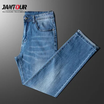 

Brand Man jeans New Fashion business Casual Denim Pants Men Straight cut slight stretch high quality trousers large size 28-40
