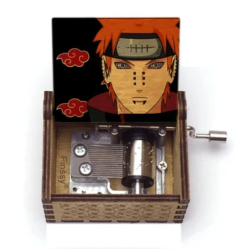 

blue bird music theme Music Box Wooden Hand naruto itachi Namikaze Minato sasuke pain print cosplay fans Gift kids toy