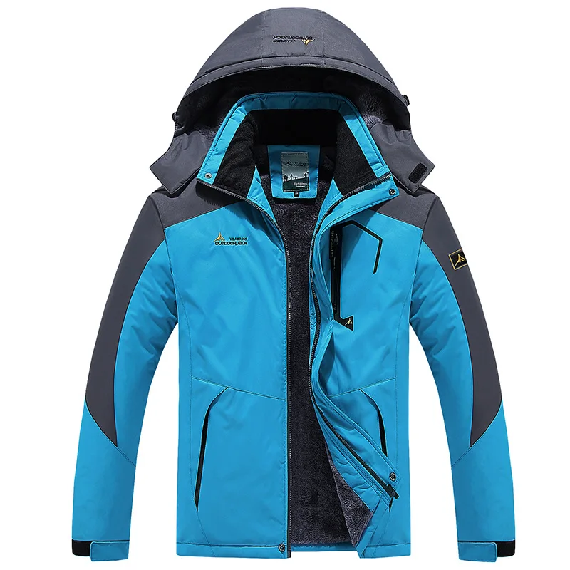 Lake Blue Jacket TWTOPSE зимняя мужская водонепроницаемая Спортивная куртка для сноубординга, катания на лыжах, теплая куртка для велоспорта, рыбалки, ветрозащитная походная флисовая верхняя одежда - Цвет: Lake Blue Jacket