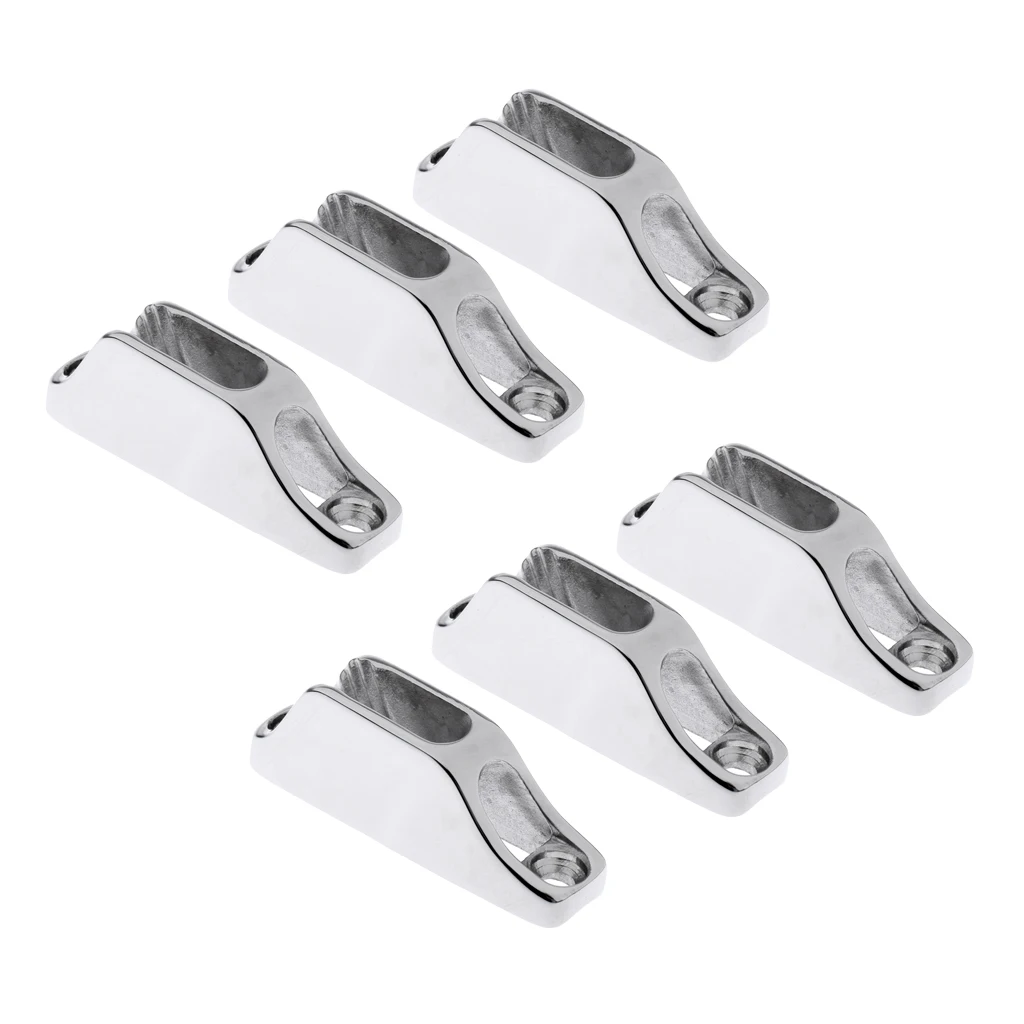 6pcs Boat Sail Fairlead Clam Cleat Cleat Stainless Steel for 3mm-6mm Rope 