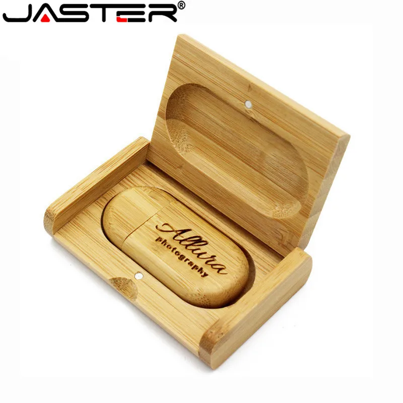Деревянный USB флеш накопитель JASTER + упаковочная коробка красная деревянная