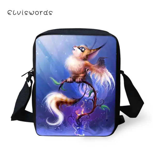 CDWX4050E ELVISWORDS модные женские сумки-мессенджеры Kawaii кошки шаблон девушки крест тела сумки мультфильм животных принты Путешествия Мини кошельки - Цвет: CDWX4050E