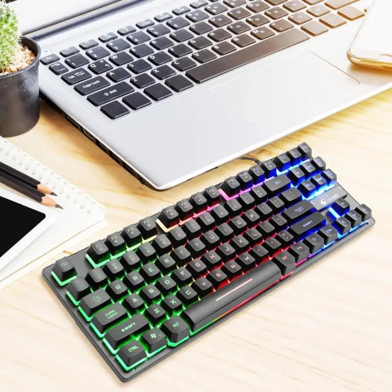 ZIYOU LANG K16 87 клавиш USB Проводная Механическая легкая заглушка-ограничитель клавиатуры персональная 87 клавиатура 19 клавиатура без коллизии