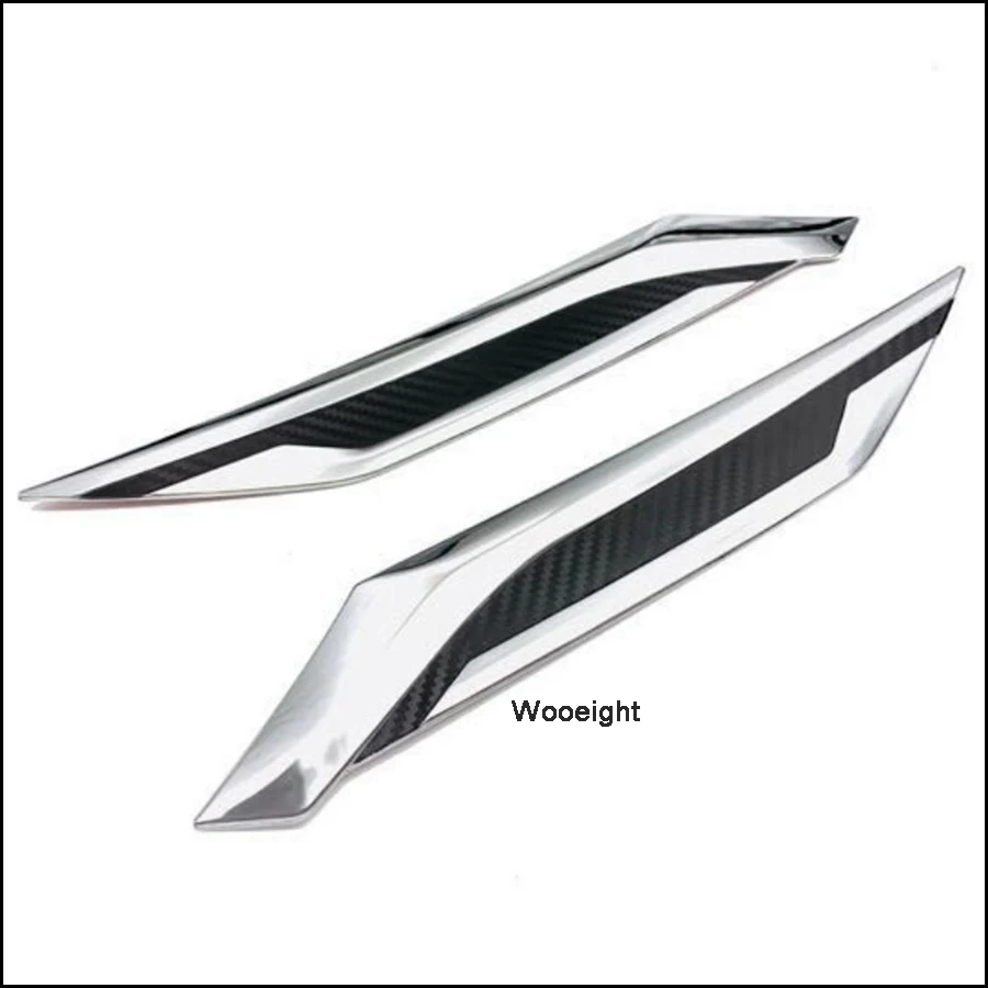 Wooeight, 2 шт., АБС ХРОМ, передняя фара, светильник, веки, украшение, накладка, полоски, наклейка снаружи автомобиля, подходит для Toyota RAV4