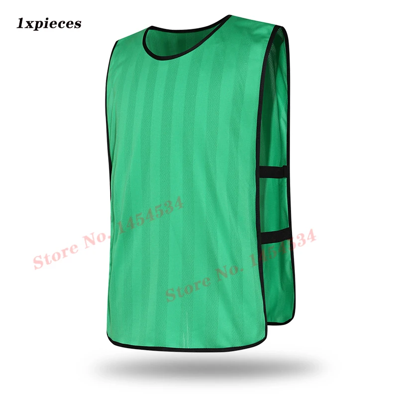 1PCS green 12 шт. взрослый футбол командные спортивные тренировочные майки мужские и женские уличные спортивные жилеты для бега тренировки досуга быстросохнущие дышащие - Цвет: 1PCS green