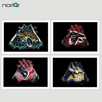 

Football Gloves Canvas Painting Detroit Lions Atlanta Fminnesota Vikings alcons Texans Wall Art Sports Posters Art Print