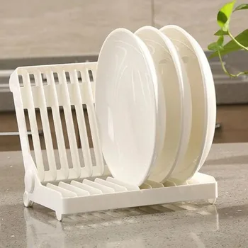 

Foldable Dish Plate Drying Rack Organizer Drainer Plastic Storage Holder Multifunction Kitchen Tableware Dinnerware Shelf
