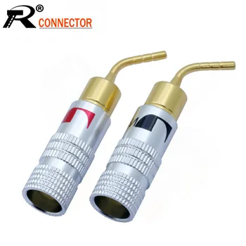 

100pcs/lot Gold Plated 2mm Banana Male Plug Connector 24K Pure Copper Banana Speaker Plug Jack Audio Connector 5 Pairs Red+Black