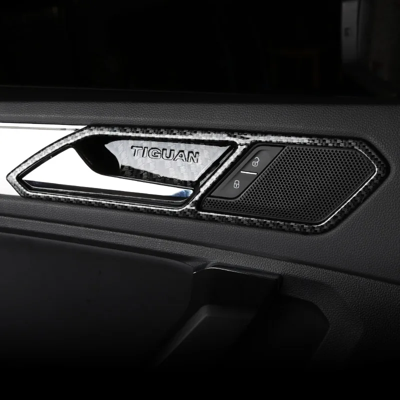 Наклейка на внутреннюю дверь автомобиля, защита ручки, декоративная модификация для Volkswagen Tiguan mk2 2017 18 19 2020 2021
