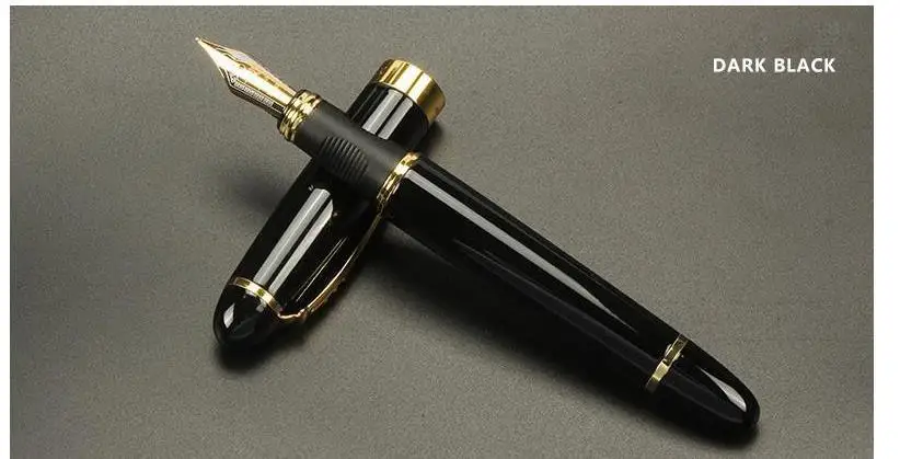 Black Высокое качество авторучка чернильная ручка Роскошные Канцтовары Vulpen Pluma полностью металлический золотой зажим Caneta tinteiro 03813 - Цвет: Black