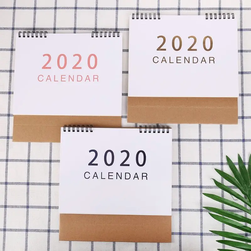 

Simple Desktop Standing Paper 2020 Double Coil Calendar Memo Daily Schedule Table Planner Yearly Agenda Desk Organizer K92C