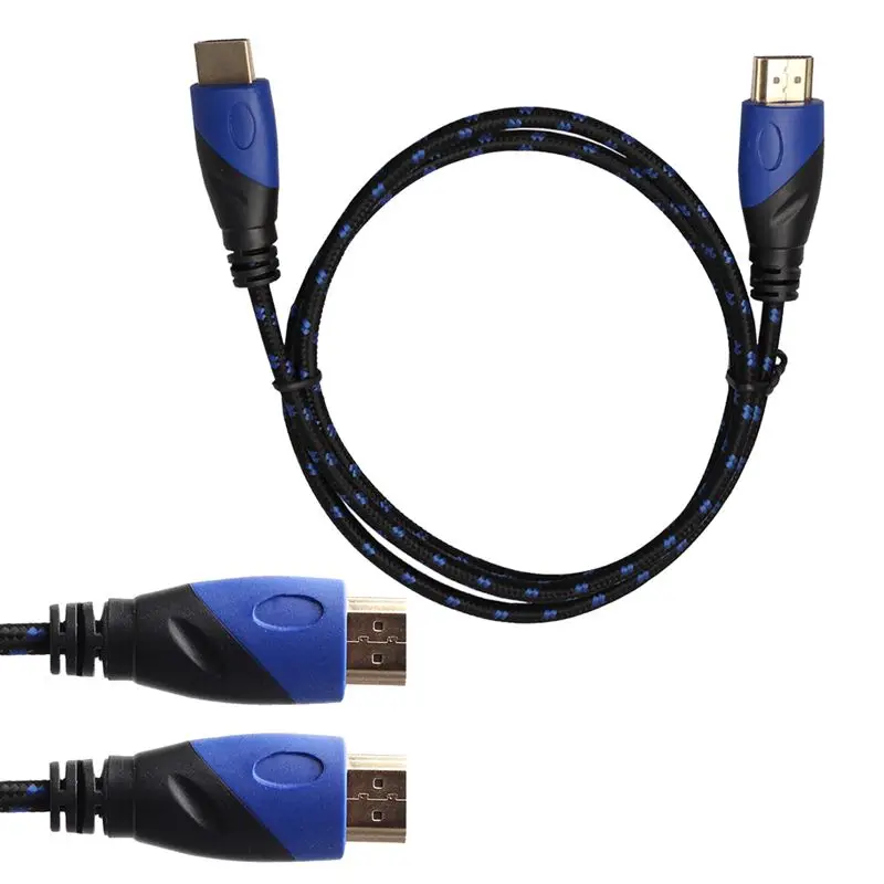 gold-plated hdmi cable HD video cable audio cable hdmi cable dual-color mode red and black network blue black
