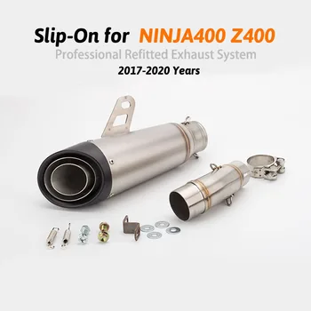 

For 2017-2020 Kawasaki Z400 Ninja 400 Exhaust Pipe Slip On Motorcycle 51mm Escape Mid Tail Pipe Removable DB Killer Muffler