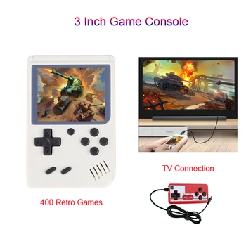 

Portable Retro Video Console Handheld Game 2 Players Gamepad 400 in 1 Games Retro Video Handheld Player for Child Gifts