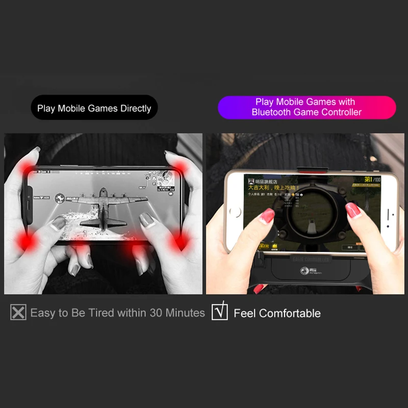  G2 Bluetooth PUBG Controller Gamepad L1R1 Trigger With Cooling Fan Game Joystick Grip Holder For IO