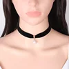 Simple Vintage Velvet Pearl Choker Short Black Clavicle Collar Necklace Gothic Chokers Necklaces for women ► Photo 2/6
